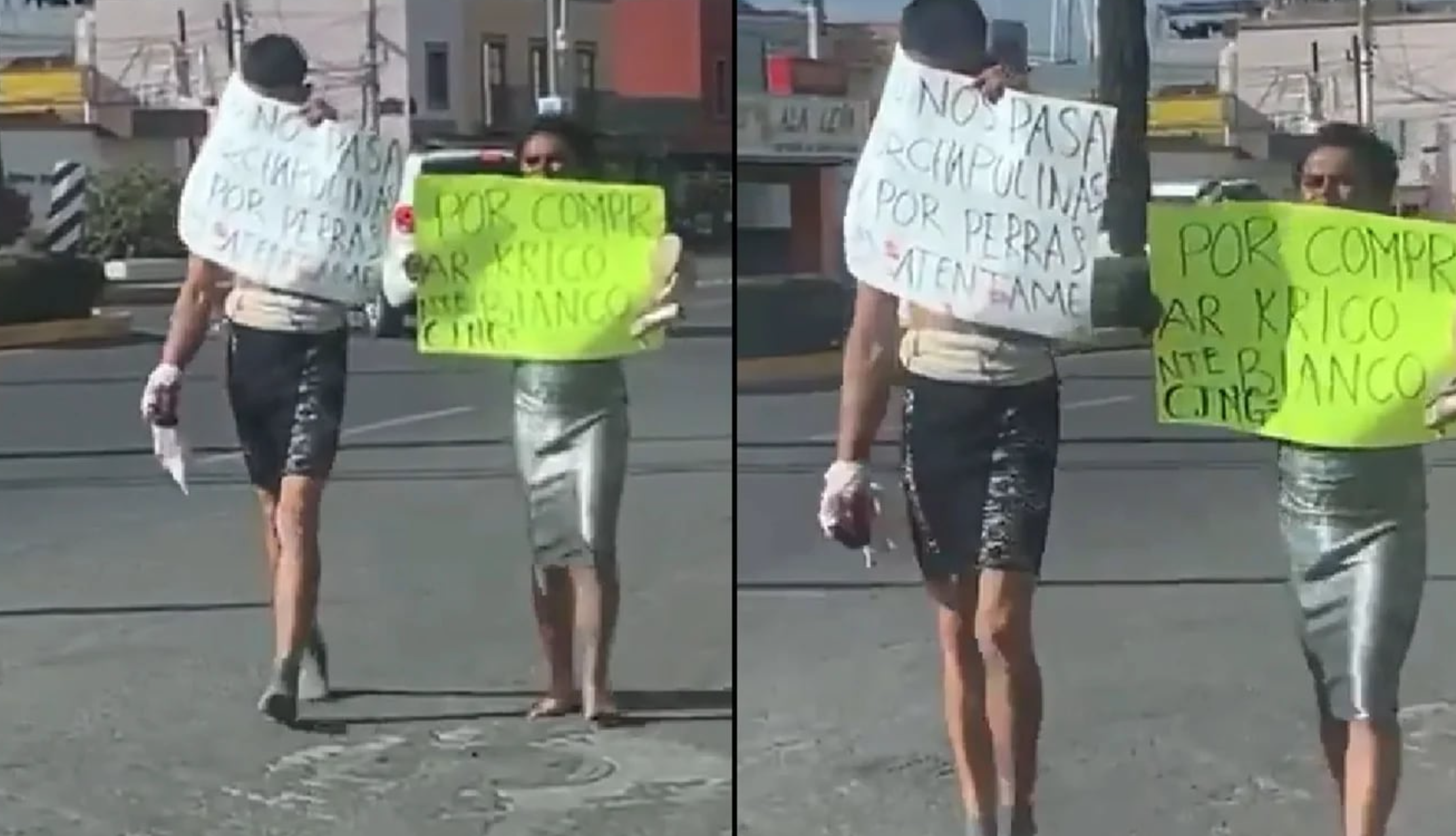 CJNG exhibe a dos hombres con vestidos en Aguascalientes